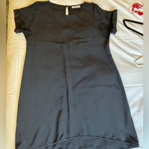 Everlane black silk shift dress
